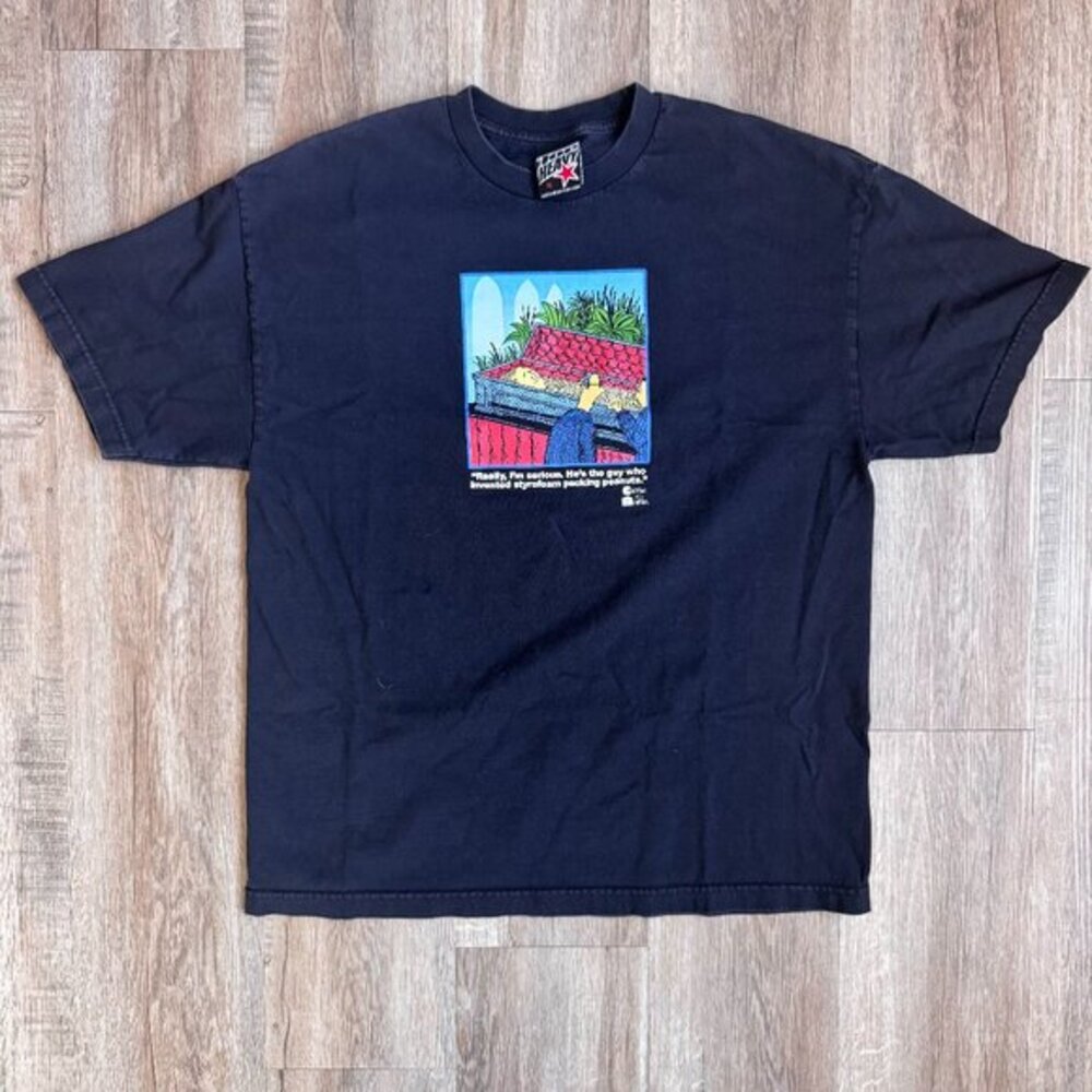 Close To Home "Invented Styrofoam Packing Peanuts" Black T-Shirt - Size Xlarge
